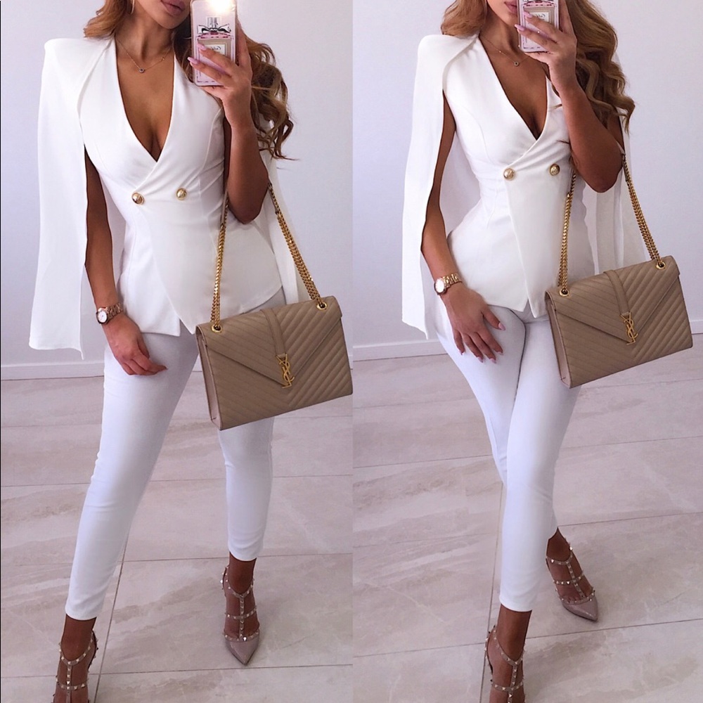 Clubllondon double breasted cape blazer